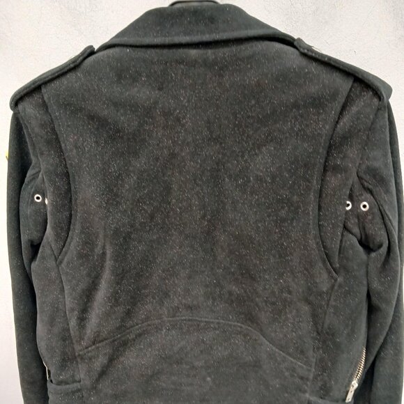 IRO Rare Black Speckle Suede Moto Jacket - Picture 3 of 9